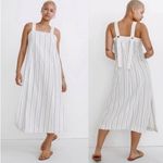 Madewell Linen-Cotton Princess-Seamed Midi Dress in Stripe Desert Dune Medium Photo 1