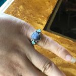 Natural Tanzanite Ethiopian Opal Sterling Silver Ring Size 5 Photo 2