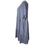 FOR THE REPUBLIC Womens Plus Size Dress 2X Blue Tiered Tunic 95% Cotton Blend Photo 1