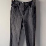 Madewell Classic Straight Jean Gray Jeans denim raw hem zip button pockets EUC Photo 0