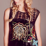 Free People  Black Embroidered Top Photo 0