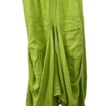 100% Linen Parachute Cargo Boho Midi Skirt Women's Size S/M Green Size M Photo 0