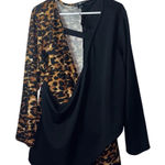 Ashley Stewart  Plus‎ Size 26 Leopard Print Asymmetrical Drape Top Photo 0