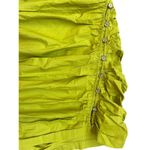 Free People NWOT  Tastemaker Mini Button Green V Neck Ruched Puff Sleeve Dress XS Photo 5