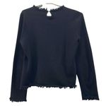 Oscar de la Renta Oscar Cashmere Sweater Medium Quiet Luxury Fringe Angora Lightweight Warm Cozy Photo 1