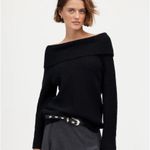 Madewell  Black Off-The-Shoulder Sweater Photo 0