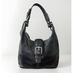 Coach Vintage Y2K RARE   7563 Hampton Black Leather Buckle Soho Hobo Shoulder Bag Photo 6