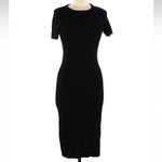 Donna Karan  Black Ribbed Bodycon Sweater Midi Dress Women’s Size Medium M Photo 2