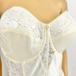 Dominique (42D) VINTAGE Y2K Cream Ivory Lace Longline Strapless Bustier Size undefined Photo 1