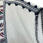 ASTR  Cream with Aztec Embroidery Cut-out Back Pocketed Linen/Cotton Dress XS Photo 5