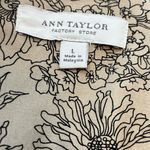 Ann Taylor  Factory Floral Beige Double Breasted Trench Coat Blazer Sz L Photo 3