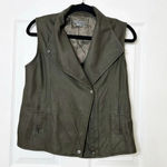 Vince 100% Leather Olive Green Moto Military Vest Size XS Photo 1