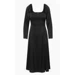 Aritzia Wilfred Bridgerton Satin midi dress Black slit Size XS 0 Photo 2