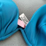 Victoria's Secret Y2K Victoria’s Secret 34D Teal Aqua Blue Halter Pushup Bikini Top Photo 1