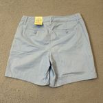 st. john's bay  Short‎ Womens 4 Blue 7" Mid Rise Flat Front Secretly Slender NEW Photo 1