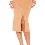 Free People  Skyline Midi Skirt Beige Rib Knit Sweater Pull On Camel Tan Small S Photo 0