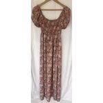 Floral Puff Sleeves Babydoll Maxi Dress Women’s XS Milkmaid Cottage Romantic Photo 3