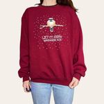 Morning Sun 2000s funny vintage winter snowy bird crewneck Large Red Photo 3