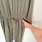 Aerie [] Olive Green Utility Collared Jumpsuit Elastic Waist Casual Easy Sz Small Photo 4