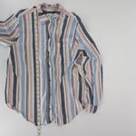 Anthropologie Maeve Chatham Striped Button Down Linen Blend Shirt Photo 8
