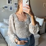 Missguided Floral Long Sleeve Rouched Top Photo 0