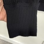 Free People  Santa Clara Thermal Top Oversized Sz M Black We the Free Boho Waffle Photo 5