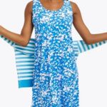 Draper James Ruffle Sleeveless Nightie Dress in Blue Shadow Floral Small Medium Photo 1