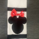 Disney Minnie Mouse Black & White Striped Knee High Women’s Socks Photo 2