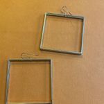 Saint Laurent  Double Square Hoop Earrings in Metal Photo 3
