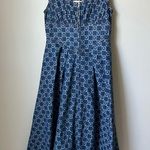 Mika & Gala Hair Down Square Neck A-Line Midi Dress Floral Denim Women’s Small Photo 1