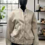 Mango MNG Sherpa Bomber Jacket Cream XS 100% Polyester‎ Cozy Lined Photo 0