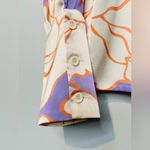 Alexis Calvine Wisteria Floral Print Sateen Blouse Shirt Top Size 8 Photo 11