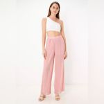 ZARA Plissé Pleated Palazzo Flowy Wide Leg Pants - Size M - Pink - NWT Photo 2