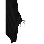 Black Plunge Tie Side Ruched One Piece Swimsuit Adjustable Bathing Suit XS Photo 7