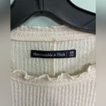 Abercrombie & Fitch 2012 Y2K  Cream Ribbed Cropped Top Lettuce Hem Sz XS Photo 1