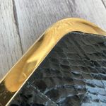 VTG Shirl Miller Purse Clutch Black Gold Framed Reptile Snake Glam Retro Boho Photo 9
