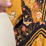Free People  Sunrise Oblivion Dress – Antique Gold Floral Boho Maxi Rayon size 4 Photo 4