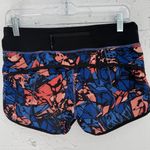Lululemon Shorts Womens 4 Black Blue Pink Speed Up Printed Run Athletic Gym Photo 1