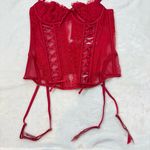 Victoria's Secret Victoria’s Secret Dream Angels Wicked Unlined Lace Push-up Corset Bra Small Red Photo 2
