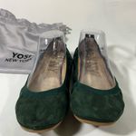 YOSI NEW YORK FOLDABLE TRAVEL BALLET FLATS WOMEN MICROSUEDE GREEN SZ 10 PREOWN Photo 4