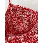 Lila Rose Lily Rose Red Ditsy Floral Smocked Side Slit Maxi Dress Molded Cup Sz M Milkmaid Photo 6