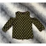 Sweet Wanderer Green Cold Shoulder Floral Embroidered Trim Blouse Size Medium Photo 1