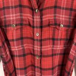 American Eagle  Size XS Shirt Dress Red Flannel Plaid Button Front Long Sleeve Photo 2