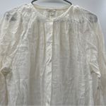 J.Crew Point Sur White Long Sleeve Peasant Top in Windowpane Cotton Voile Sz S Photo 1