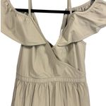 Madewell  Tan Ruffle Cold Shoulder Cotton‎ Dress Size 2 feminine Photo 6