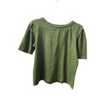 Loft  Tee Shirt Womens Large Green Pleated Sleeve Soft Knit Pullover Cotton Photo 2