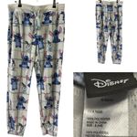 Disney Lilo Stitch Drawstring Waist Gray Blue Jogger Pajamas Pants PJ Womens S Photo 1