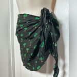 Kenny Flowers Black Women’s Palm Tree Side Tie Beach Swimsuit Sarong Cover Up Photo 3