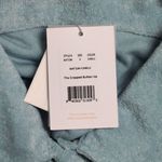 ANDIE NWT Cropped Button Up Blue CABLU Textured Collared Short Sleeve Shirt S Photo 6