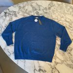 J.Crew NWT Blue Cashmere Relaxed Crewneck Sweater Sz S Long Sleeve - Small Hole Photo 2